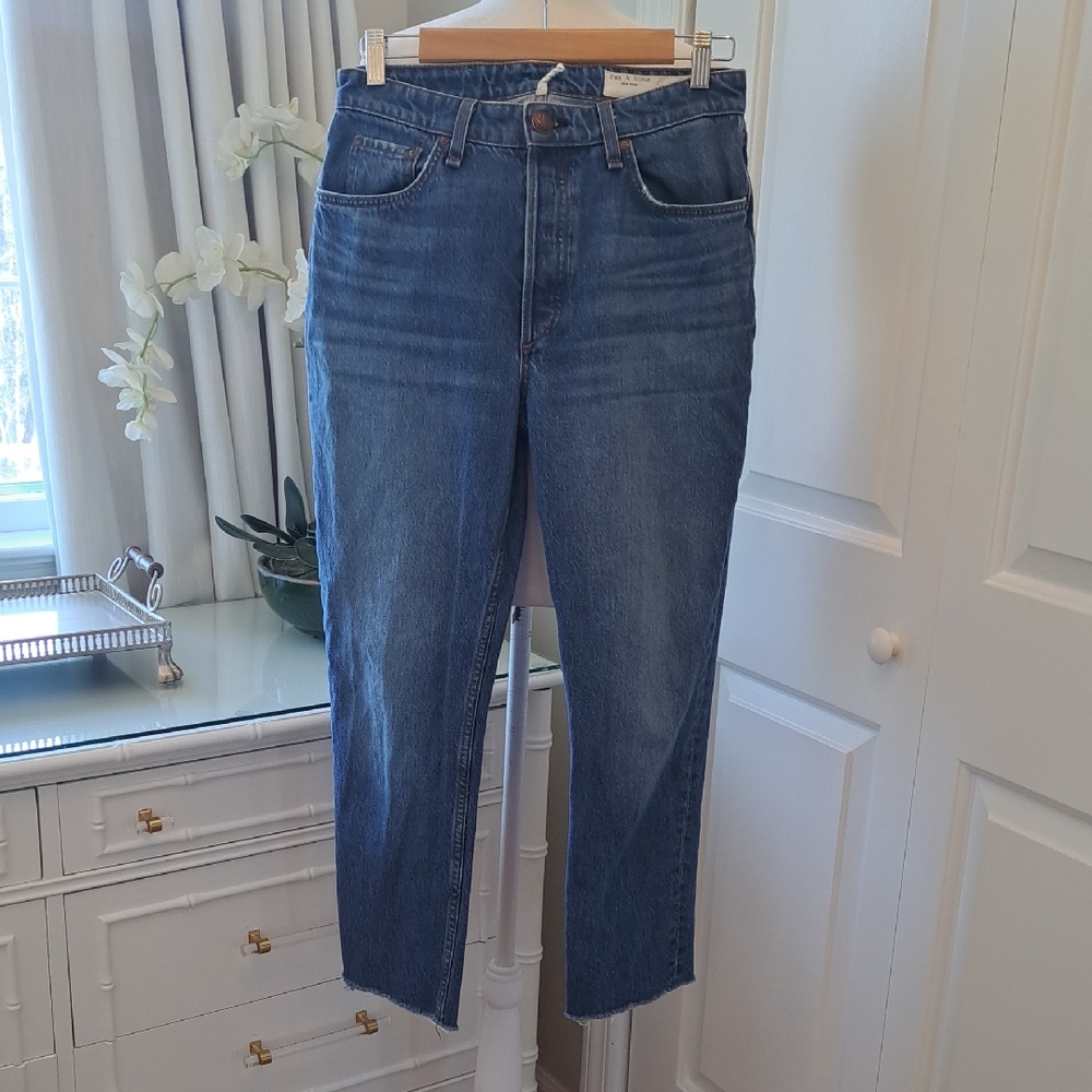 Rag & Bone Womens The Nina High-Rise Ankle Cigarette 100% Cotton Jeans 28